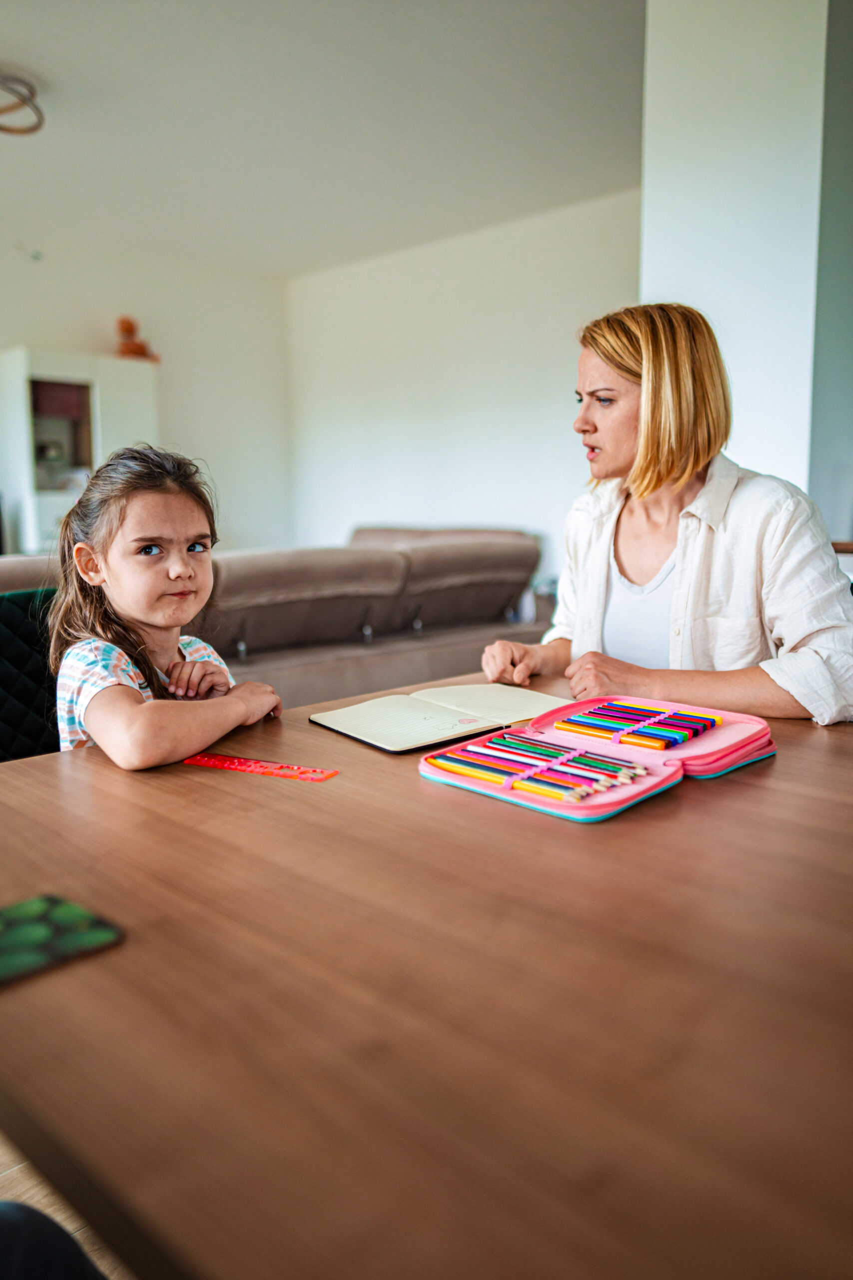 Koversation zwischen Mutter und Kind
