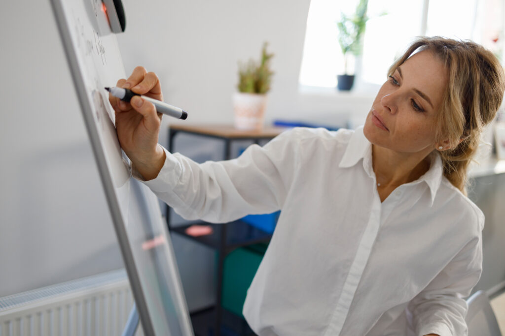 Business Frau an der Flipchart